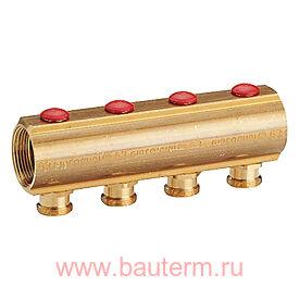 Коллектор с отсечными клапанами 1 1/4" x 18 /6 БАЗА 18 ММ GIACOMINI