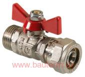 Кран шаровый под обжим наружная резьба 16х1/2 (бабочка), VALTEC