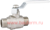 Кран шаровой PF STANDARD ш/ш/р 3/4" (10/80) Нар-Нар с белой ручкой-рычагом, ProFactor