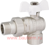 Кран шаровой угловой с полусгоном (с американкой) PF STANDARD г/ш/б 3/4" (10/60), ProFactor
